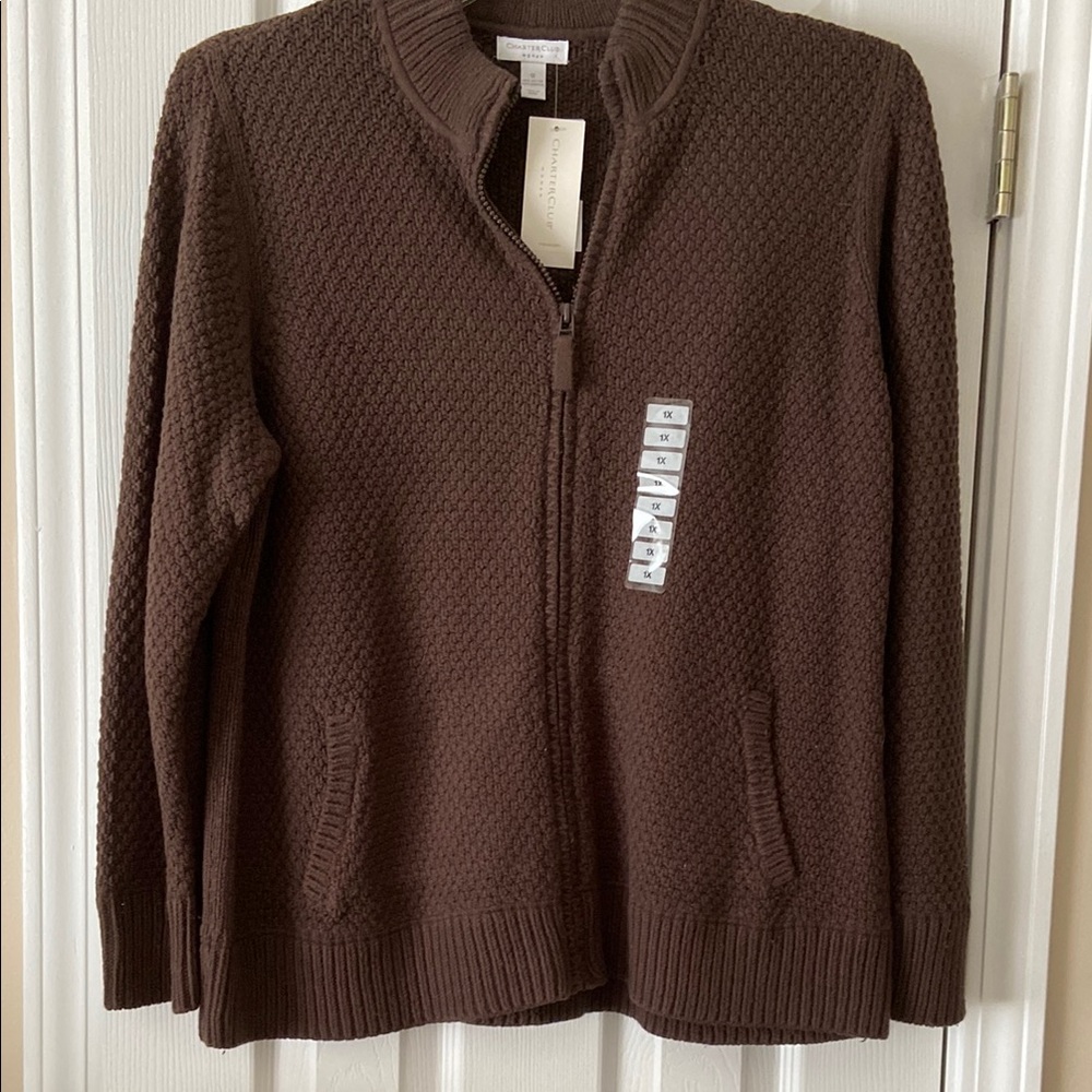 Charter Club Brown Cardigan Sweater